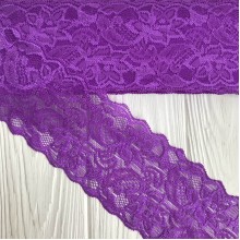 Кружево стрейчевое "Изабель", 8 см, темно-фиолетовый, рулон 9 м