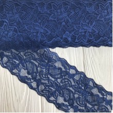 Кружево стрейчевое "Изабель", 8 см, сапфировый, рулон 9 м