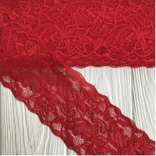 Кружево стрейчевое "Изабель", 8 см, красный, рулон 9 м