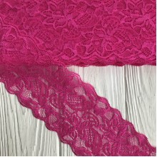 Кружево стрейчевое "Изабель", 8 см, малиновый, рулон 9 м