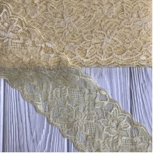 Кружево стрейчевое "Изабель", 8 см, кремовый, рулон 9 м