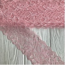 Кружево стрейчевое "Изабель", 8 см, светло-розовый, рулон 9 м