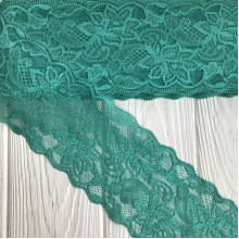 Кружево стрейчевое "Изабель", 8 см, морская волна, рулон 9 м