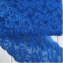 Кружево стрейчевое "Лиана", 15 см, темно-синий, рулон 9 м