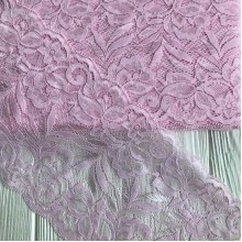 Кружево стрейчевое "Лиана", 15 см, светло-розовый, рулон 9 м