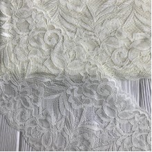 Кружево стрейчевое "Лиана", 15 см, молочный, рулон 9 м