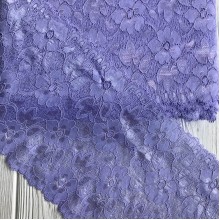 Кружево стрейчевое "Лиана", 15 см, лавандовый, рулон 9 м