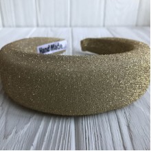 Обруч люрекс объемный, 4 см, золотой, шт.