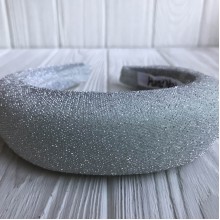 Обруч люрекс объемный, 4 см, белый, шт.