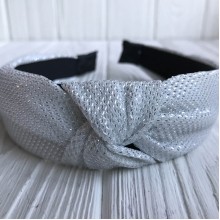 Обруч чалма блеск, 3 см, белый, шт.