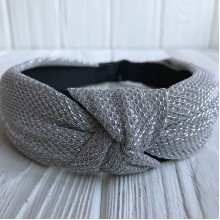 Обруч чалма блеск, 3 см, серебро, шт.