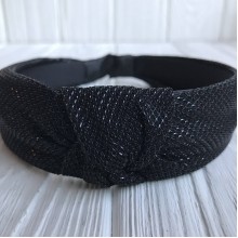 Обруч чалма блеск, 3 см, черный, шт.