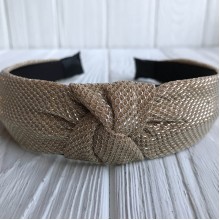 Обруч чалма блеск, 3 см, золото, шт.