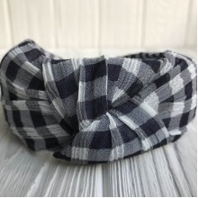 Обруч чалма шотландка, 4,5 см, черно-белый, шт.