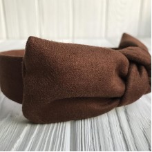 Обруч бант замшевый, 2,5 см, шоколадный, шт.