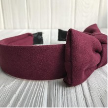 Обруч бант замшевый, 2,5 см, вишневый, шт.