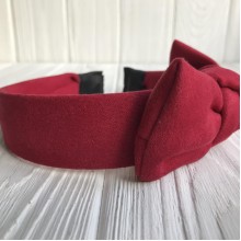 Обруч бант замшевый, 2,5 см, малиново-красный, шт.