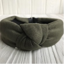 Обруч чалма замшевый, 3 см, хаки, шт.