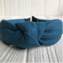 Обруч чалма замшевый, 3 см, сине-бирюзовый, шт.