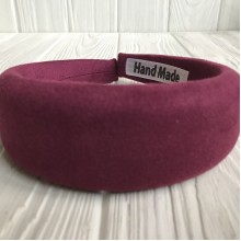 Обруч замшевый объемный, 4 см, вишневый, шт.