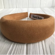 Обруч замшевый объемный, 4 см, горчичный, шт.