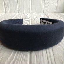 Обруч замшевый объемный, 4 см, сапфировый, шт.