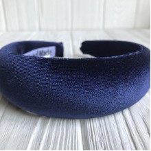 Обруч велюр, 4 см, темно-синий, шт.