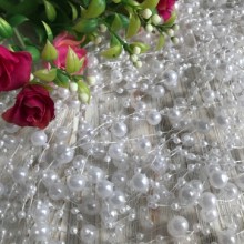 Бусины на леске, 3-8 мм, белые, упаковка 40 нитей