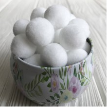 Помпоны бархатные, 2 см, белый, упаковка 500 шт.