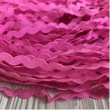 Тесьма зиг-заг, ярко-розовый, моток 23 м