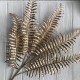 Ветка папороти, 74 см, золото, шт.