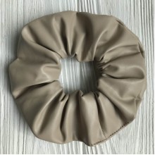 Скранч экокожа, 12 см, бежевый, шт.