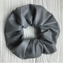Скранч экокожа, 12 см, серый, шт.