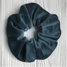 Скранч велюр, 12 см, изумрудный, шт.