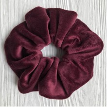 Скранч велюр, 12 см, бордовый, шт.