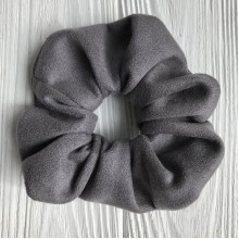 Скранч замша, 12 см, серый, шт.