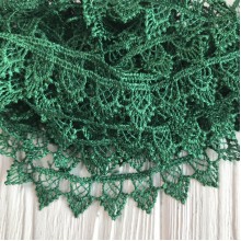 Кружево макраме "Софи", 1,8 см, зеленое, рулон 9 м