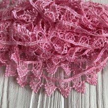 Кружево макраме "Софи", 1,8 см, розовое, рулон 9 м Кружево макраме "Софи", 1,8 см, розовое, рулон 9 м