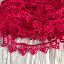 Кружево макраме "Софи", 1,8 см, малиновое, рулон 9 м
