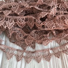 Кружево макраме "Софи", 1,8 см, пудровое, рулон 9 м