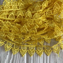Кружево макраме "Софи", 1,8 см, желтое, рулон 9 м