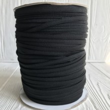 Гумка плоска еластична, 6 мм, чорний, рулон 200 м Гумка плоска еластична, 6 мм, чорний, рулон 200 м