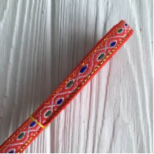 Тесьма вышиванка бесконечность, 0,8 см, оранжевый, рулон 9 м