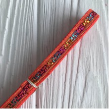 Тесьма вышиванка греческий узор, 0,8 см, оранжевый, рулон 9 м