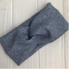 Повязка ангора люрекс, 11х22 см, голубой, шт.