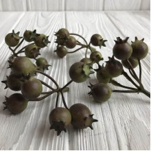 Шиповник, 12 мм, зелено-коричневый, упаковка 50 шт.