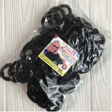 Резинка Калуш с люрексом, 3,5 см, черная, упаковка 50 шт.