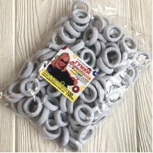 Резинка Калуш с люрексом, 2,5 см, белая, упаковка 100 шт.