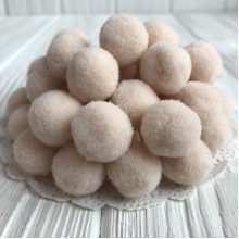 Помпоны бархатные, 2 см, светло-пудровый, упаковка 500 шт.