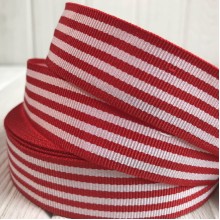 Котоновая лента полоса, 1,5 см, красная, рулон 18 м